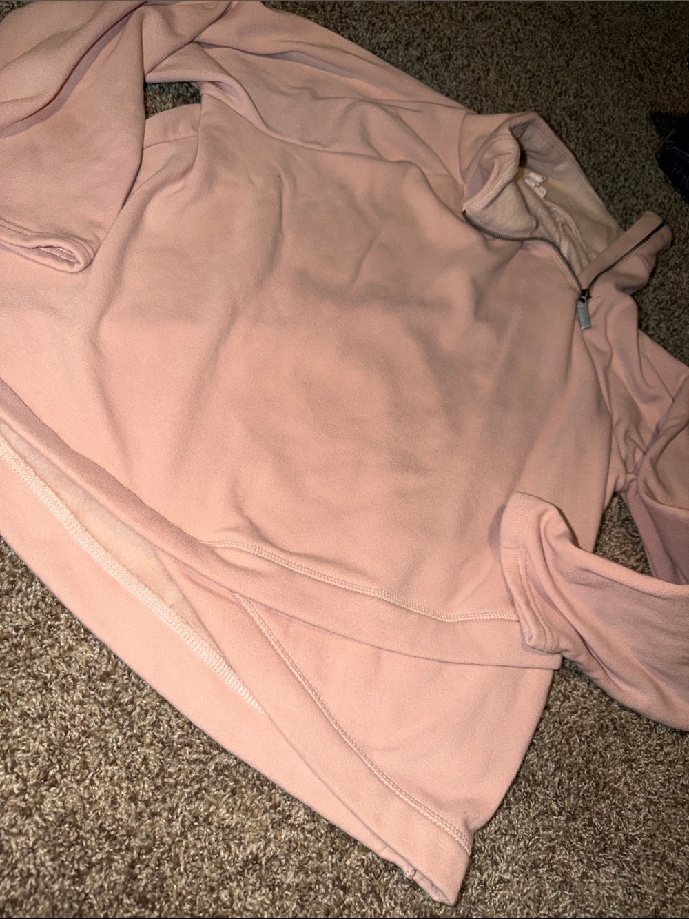 Cable & Gauge cozy asymmetrical sweatshirt in baby pink (XL) - EUC!